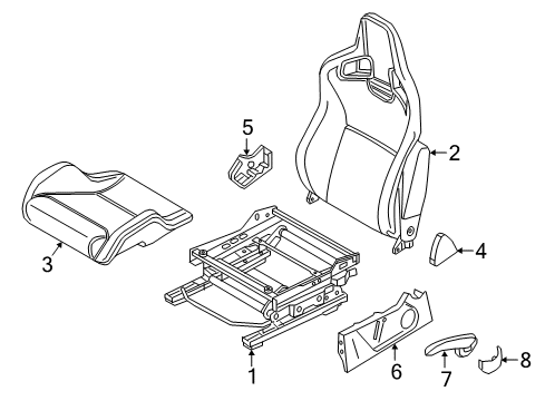 2015 Nissan Juke Driver Seat Components Back Assy-Front Seat Diagram for 876503YW5A