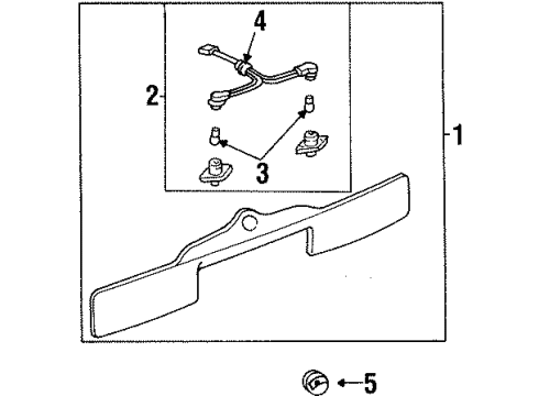 2002 Mercury Villager Bulbs Reflector Panel Diagram for 1F5Z13A565DA