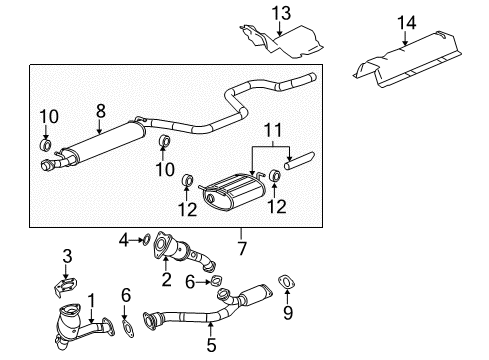 2008 Chevrolet Malibu Exhaust Components Converter & Pipe Diagram for 15252461