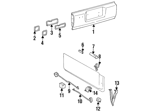 1997 Lexus LX450 Lift Gate Panel Sub-Assy, Tail Gate Diagram for 6506160070