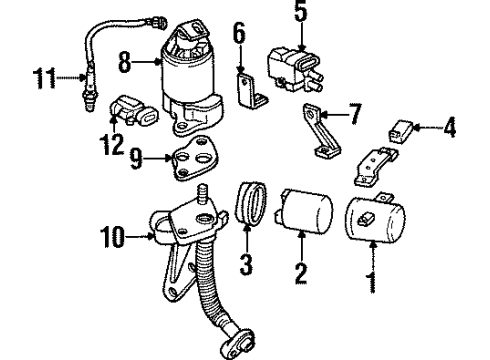 1995 Buick Riviera Emission Components Gasket, EGR Valve Diagram for 24508113