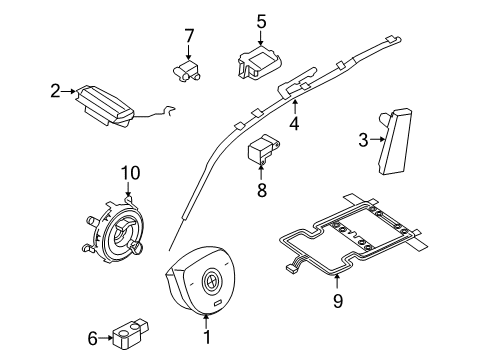 2009 BMW X6 Air Bag Components Airbag Module, Driver'S Side Diagram for 32306884667