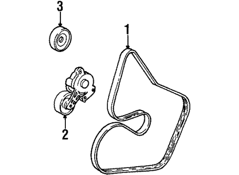 2000 Lincoln Continental Belts & Pulleys Serpentine Tensioner Diagram for F7OZ6B209AA