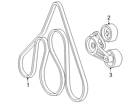 2000 Ford F-150 Belts & Pulleys Serpentine Belt Diagram for YL3Z8620BA