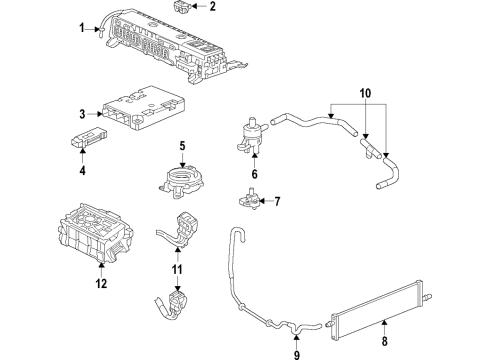 2018 Buick LaCrosse Hybrid Components, Battery, Cooling System Cable Diagram for 84304638