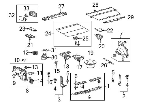 2011 Lexus RX450h Interior Trim - Rear Body Handle Assy, Deck Board Diagram for 5847033010A1