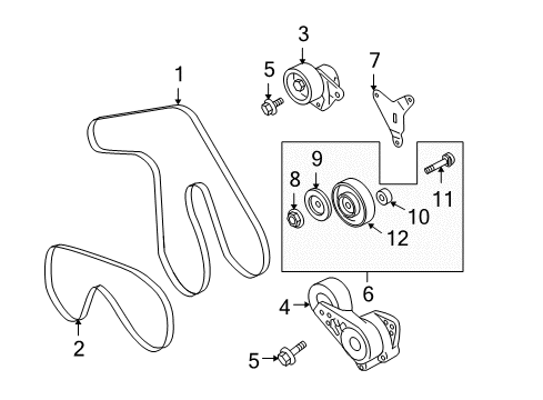 2008 Infiniti FX45 Belts & Pulleys Pulley Assy Diagram for 119274P101