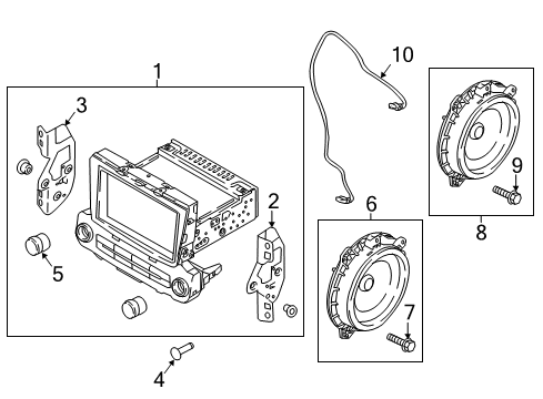 2019 Hyundai Accent Sound System Audio Assembly Diagram for 96160J0000URD