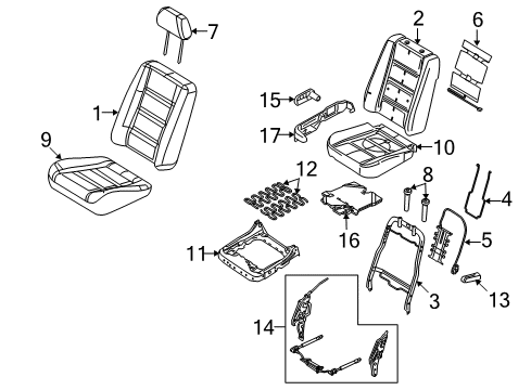 2008 Ford Taurus X Heated Seats Seat Cushion Pad Diagram for 8A4Z74632A22B