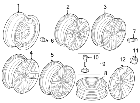 Wheels, Covers & Trim Anchor, Spare Tire Diagram for 74650T1WA01
