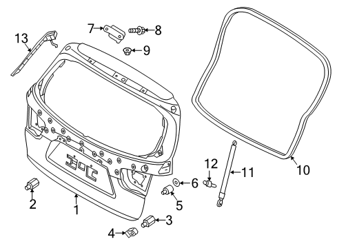 2016 Kia Sorento Lift Gate Lifter Assembly-Tail Gate Diagram for 81781C6000