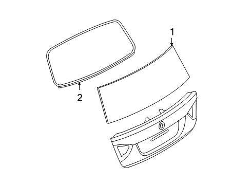 2011 BMW 328i xDrive Lift Gate - Glass & Hardware Rear Window Diagram for 51317127053