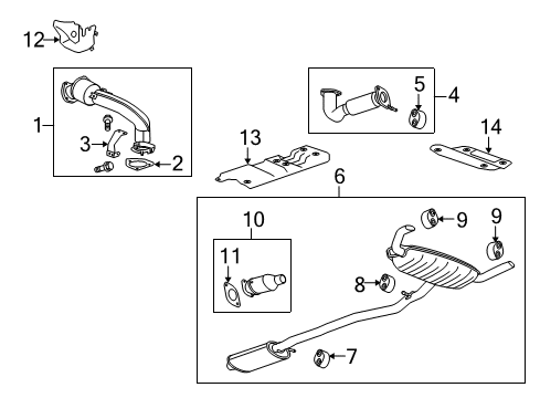 2010 Cadillac SRX Exhaust Components Heat Shield Diagram for 22817996