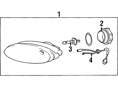 1998 Hyundai Sonata Fog Lamps Front Passenger Side Fog Light Assembly Diagram for 9220234500