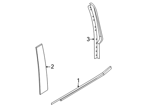 Exterior Trim - Rear Door MOULDING Diagram for NZ6Z60255A62A