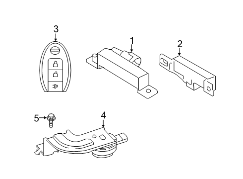 2017 Nissan Rogue Electrical Components Buzzer Assy-Entry Card Diagram for 256404CE7E