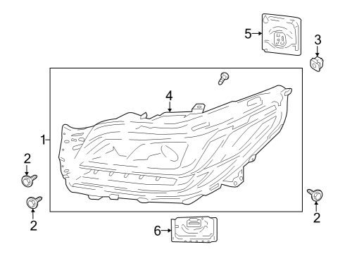 2018 Lincoln Navigator Headlamps Headlamp Assembly Retainer Diagram for W719673S300