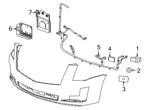 2020 Cadillac Escalade Electrical Components - Front Bumper HARNESS ASM-FRT OBJECT ALARM SEN WRG Diagram for 84421357