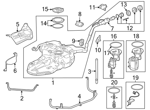 Fuel System Components BAND, FR Diagram for 175213A0A00