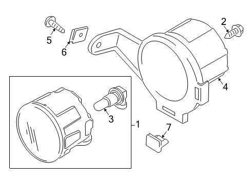 2011 Nissan Juke Bulbs Lamp Fog RH Diagram for 261508993B