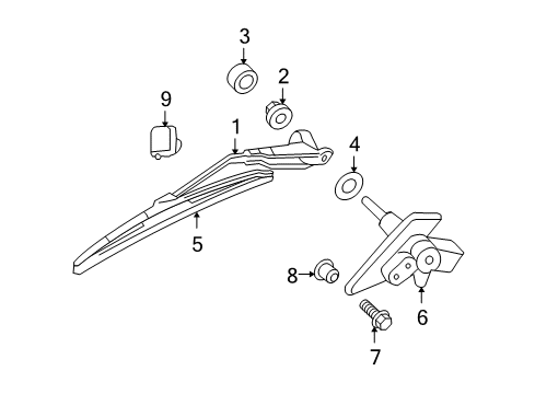2009 Chrysler Aspen Lift Gate - Wiper & Washer Components Nut-RIVET Diagram for 6507828AA