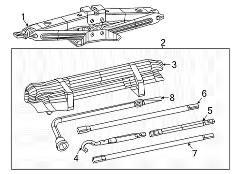 2021 Ram 1500 Jack & Components Driver-Jack Handle Diagram for 68310124AA