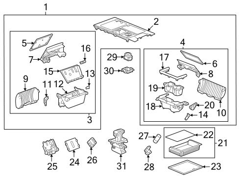 Console Trim Plate Clip Diagram for 94748652