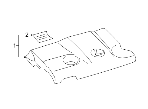 2014 Lexus ES300h Engine Appearance Cover Engine Specification Plate Diagram for 1128636010