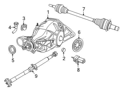 2013 Dodge Durango Axle Housing - Rear Different-Rear Axle Diagram for 68378940AB