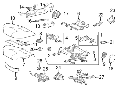 Passenger Seat Components SPACER Seat Track Diagram for 7213633230