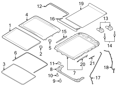 Sunroof KIT - TILTING ROOF Diagram for ML3Z16502C22A