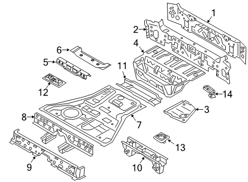 2015 Porsche Panamera Rear Body & Floor Tail Cowling Outer Diagram for 41007947334