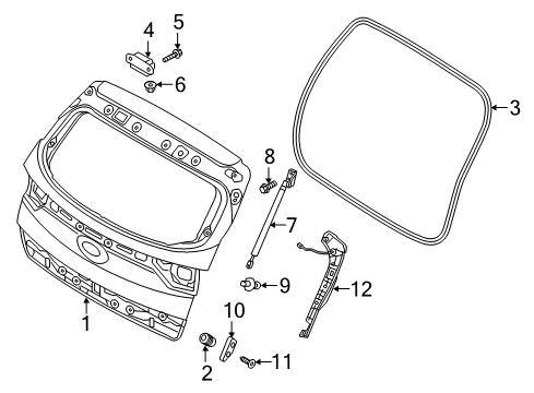 2017 Kia Sportage Lift Gate Ball Joint-Hood Lift Diagram for 81163D9100