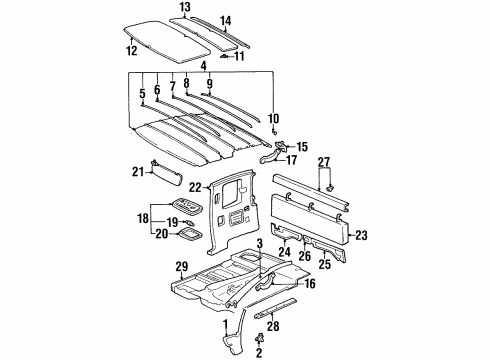 1998 Toyota T100 Interior Trim - Cab Assist Strap GRAY Diagram for 7461035020B0