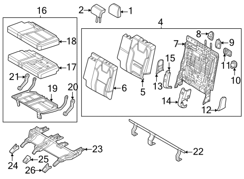 Third Row Seats Pad U Diagram for 89C41S9000WK