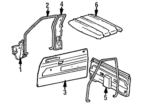 1985 Toyota 4Runner Interior Trim Door Trim Diagram for 676208916003