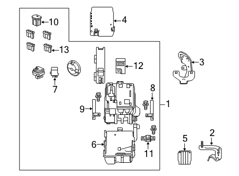 2013 Honda Accord Electrical Components Fuse, Multi Block Diagram for 38232T2AA01