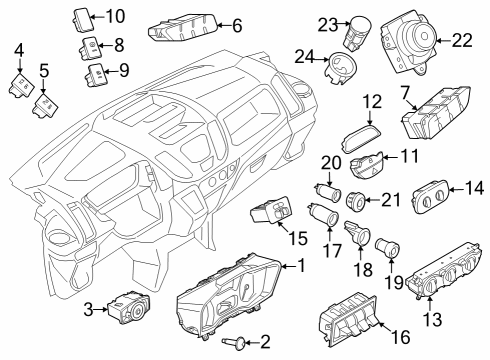 2015 Ford Transit-350 A/C & Heater Control Units Air Bag Switch Diagram for BK2Z10A936B