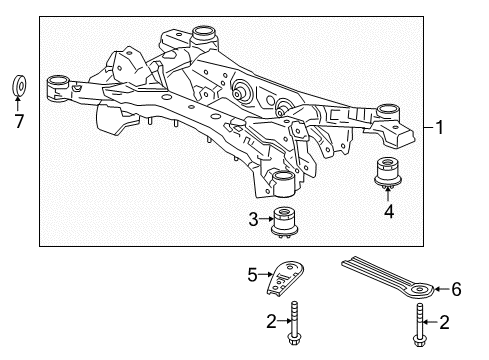 2016 Acura TLX Suspension Mounting - Rear Rubber, Rear Sub-Frame Mounting (Front ) Diagram for 50360TZ3A02