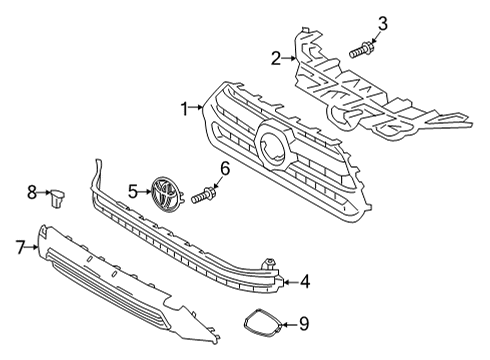 Grille & Components Upper Grille Diagram for 531110R120