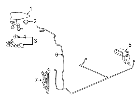 2018 Honda Ridgeline Antenna & Radio Feeder, Antenna Main Diagram for 39165T6ZA01