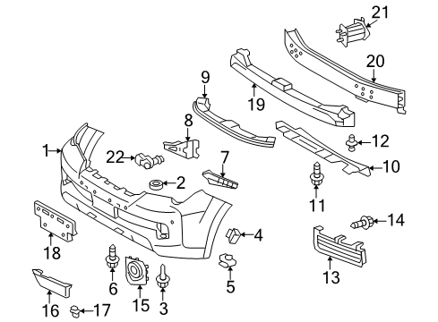 2011 Lexus GX460 Front Bumper Spoiler, Front, RH Diagram for 7685160010