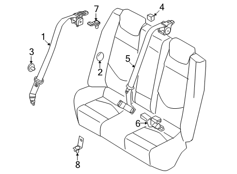 2013 Kia Forte Koup Seat Belt Holder Assembly-Child Rest Hook Diagram for 898951M000