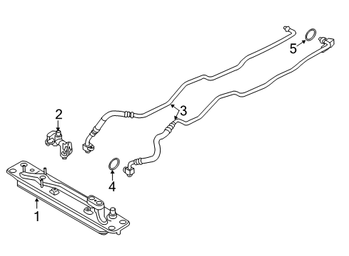 2016 BMW X5 Trans Oil Cooler Transmission Oil Cooler Line Diagram for 17227636885