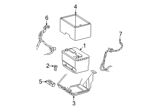 2004 Dodge Ram 1500 Powertrain Control Tray-Battery Diagram for 55275831AC