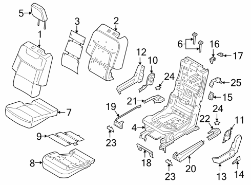 2021 Ford Explorer Heated Seats Seat Cushion Pad Diagram for LB5Z7863840A