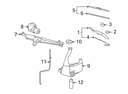 2008 Saturn Sky Wiper & Washer Components Container Kit, Windshield Washer Solvent Diagram for 19151556