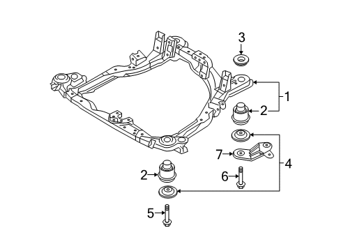 2006 Kia Sportage Suspension Mounting - Front Bolt Diagram for 624922E000