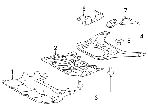2012 Lexus LS460 Splash Shields Engine Under Cover, No.1 Diagram for 5144050040