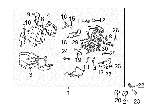 2006 Lexus RX400h Front Seat Components Cover Diagram for 7187648040A0